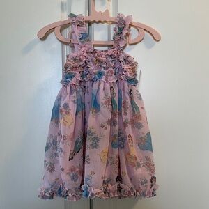 Disney Pink Dress with Blue and Yellow Character Print
